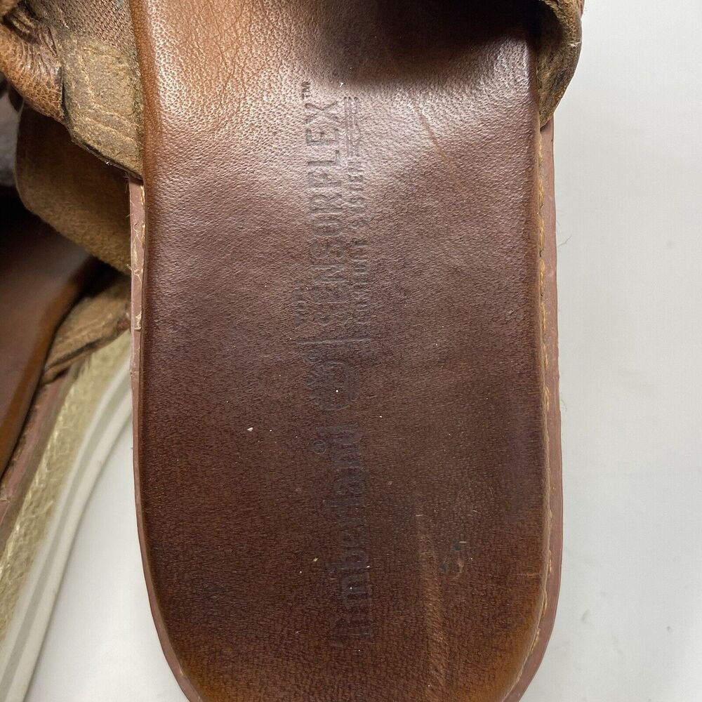 Timberland Womens Emerson Point Peep Toe Platform Sandal Size 8 Brown Leather - Picture 13 of 14